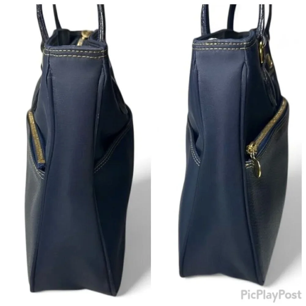 Valentino Garavani Sport Nylon and Leather Tote Bag Navy Blue